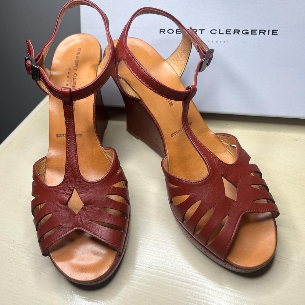 Vintage T-strap Robert Clergerie Wedges